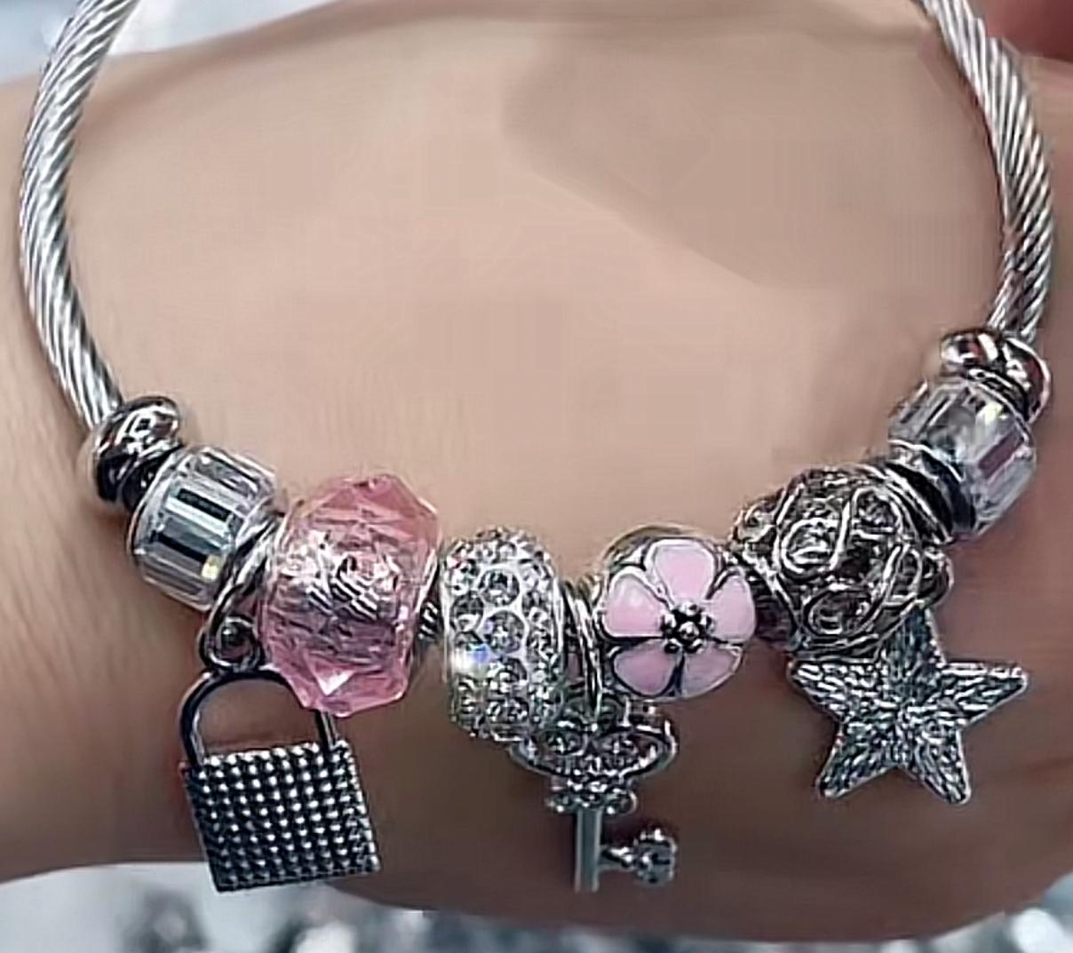 Custom Faux Pandora Style Charm Bracelet